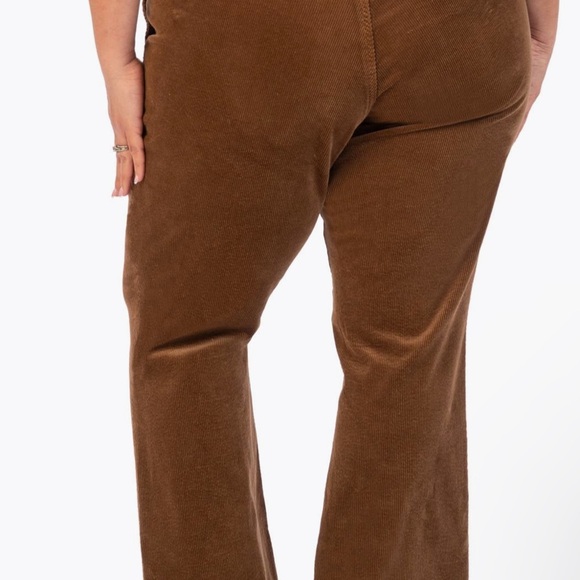 Kut From the Kloth Kelsey Ankle Flare corduroy pants brown “mushroom”size 16 W - Picture 2 of 11